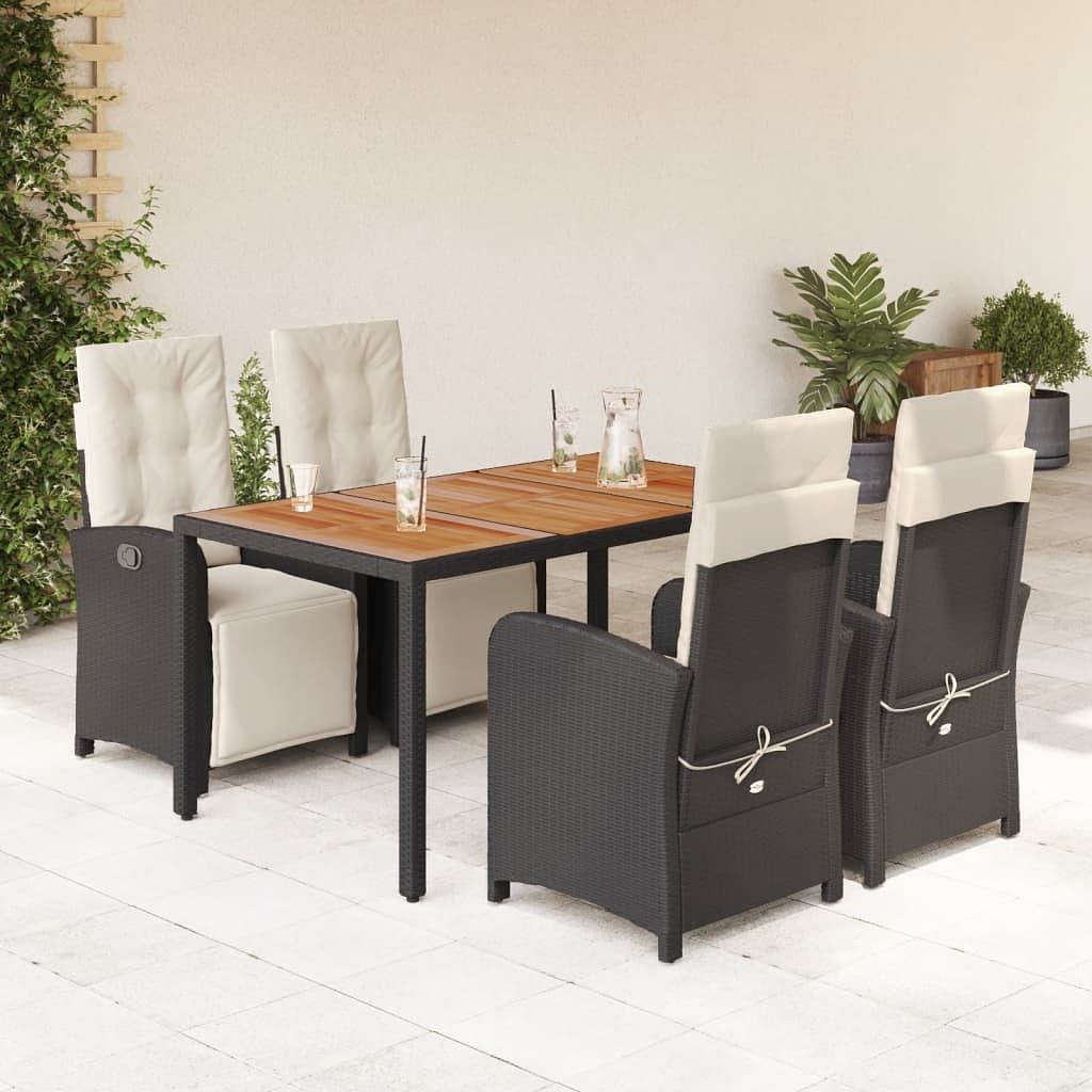 Garden dining set black, cream white