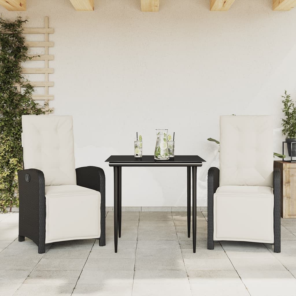 Bistro set black, cream white