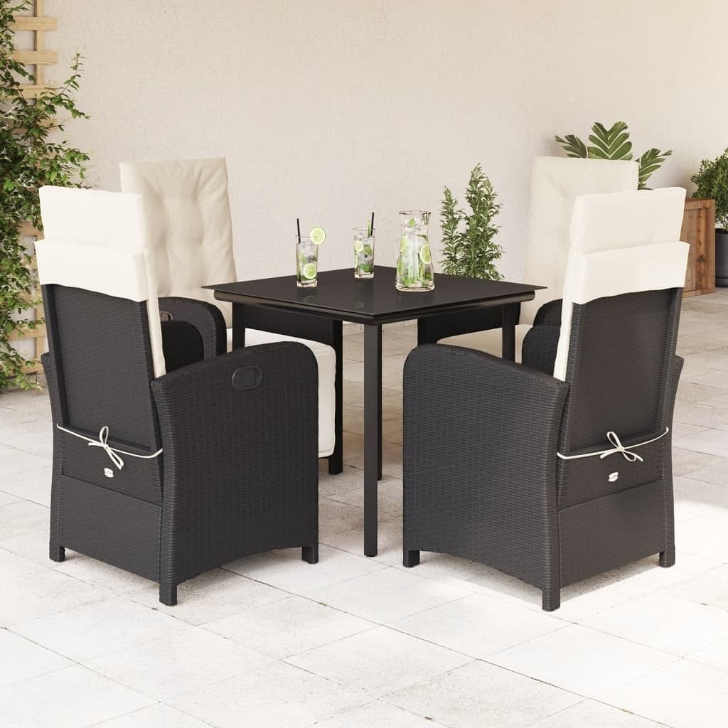 Garden dining set black, cream white