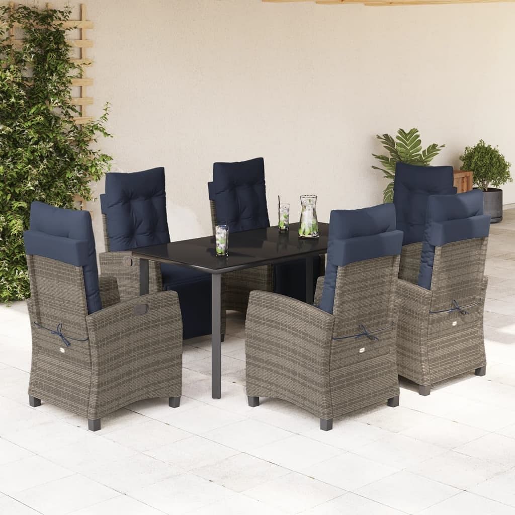 Garden dining set grey, black