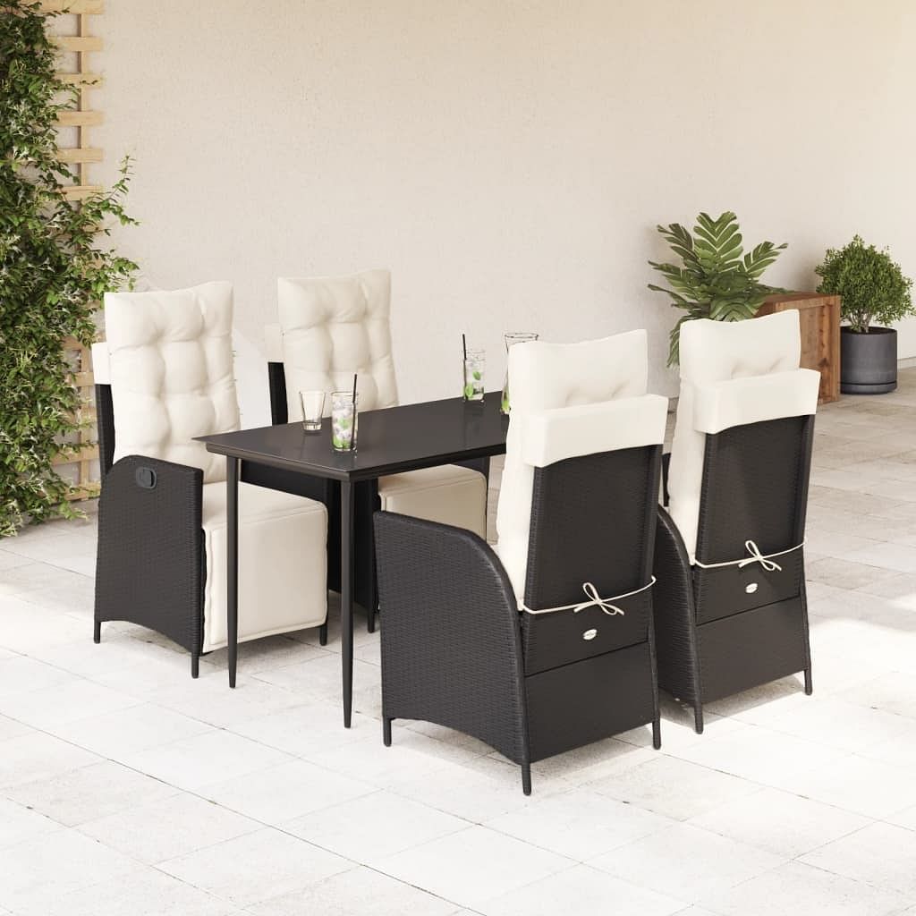 Garden dining set black, cream white