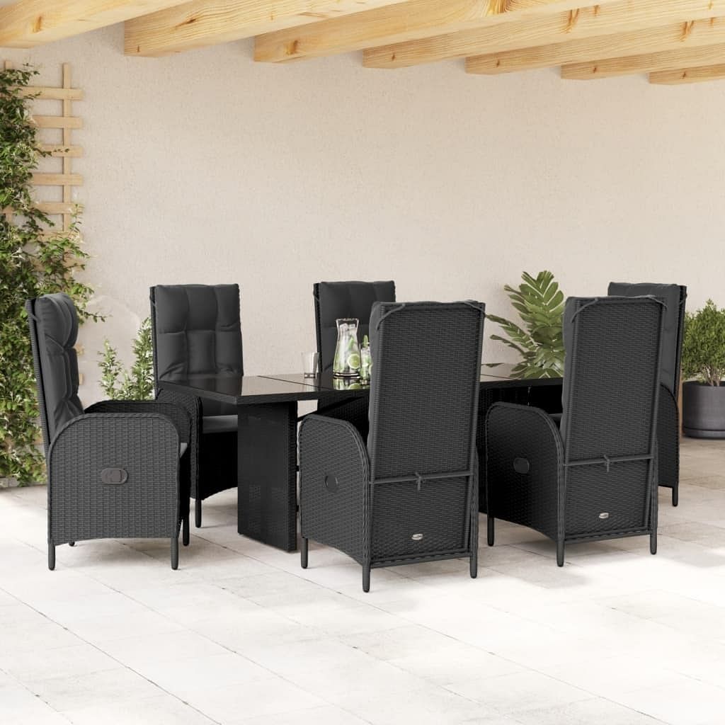 Garden dining set black