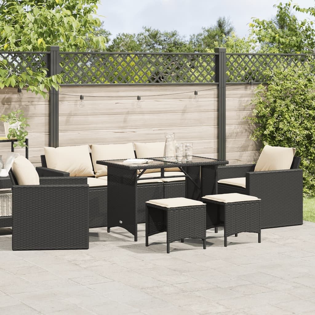 Garden sofa set black