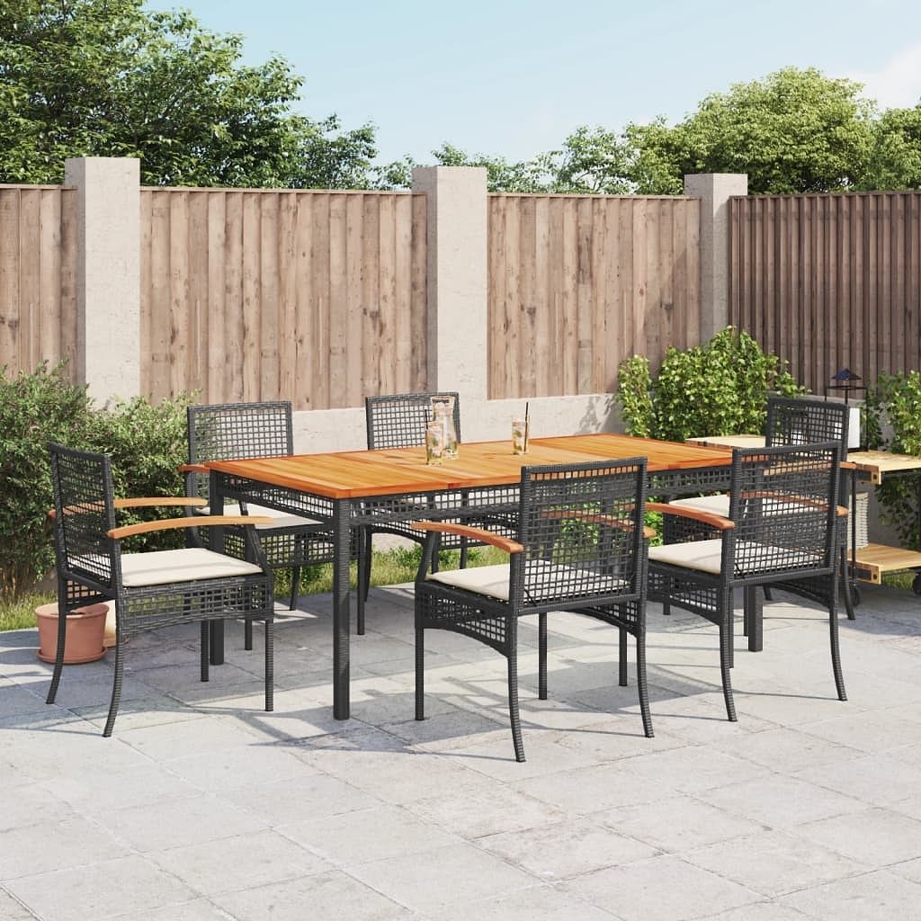 Garden dining set black