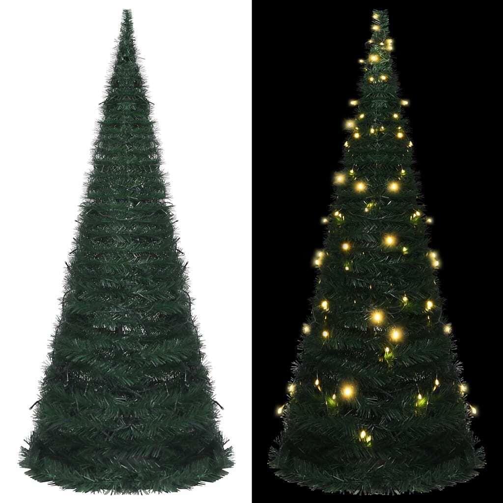 Pop-up christmas tree green pvc 7 ft collapsible