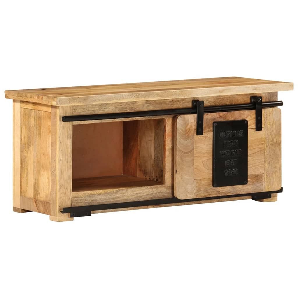 Tv cabinet natural mango wood solid mango wood sliding components