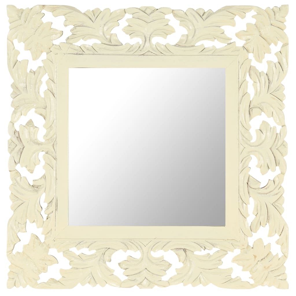 Mirror white solid mango wood decorative inlays mirror square