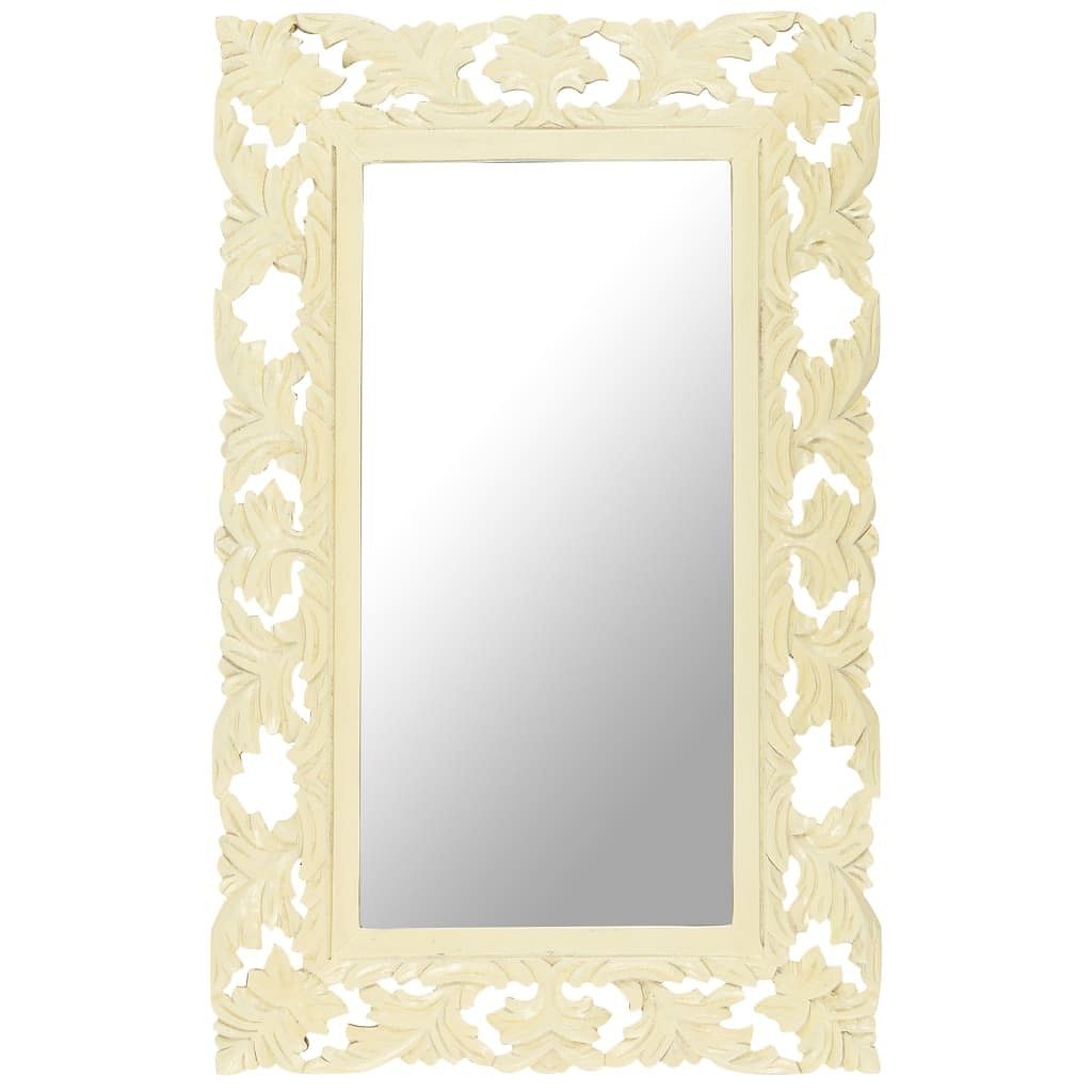 Mirror white solid mango wood medium decorative inlays mirror