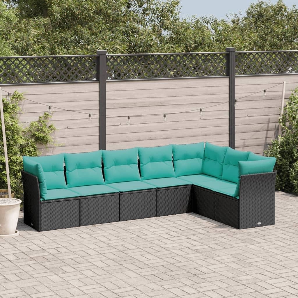 Garden sofa set black, blue