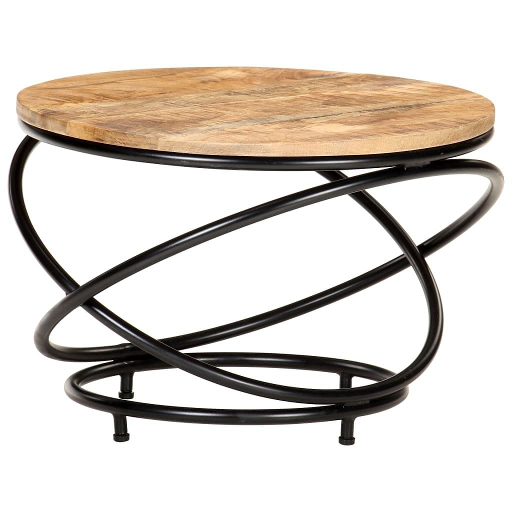 Coffee table black, natural wood