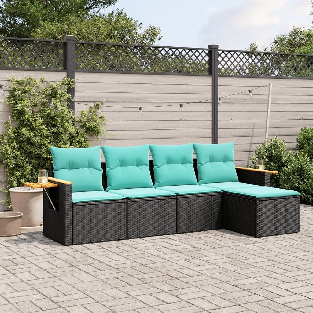 Patio sofa set black and blue