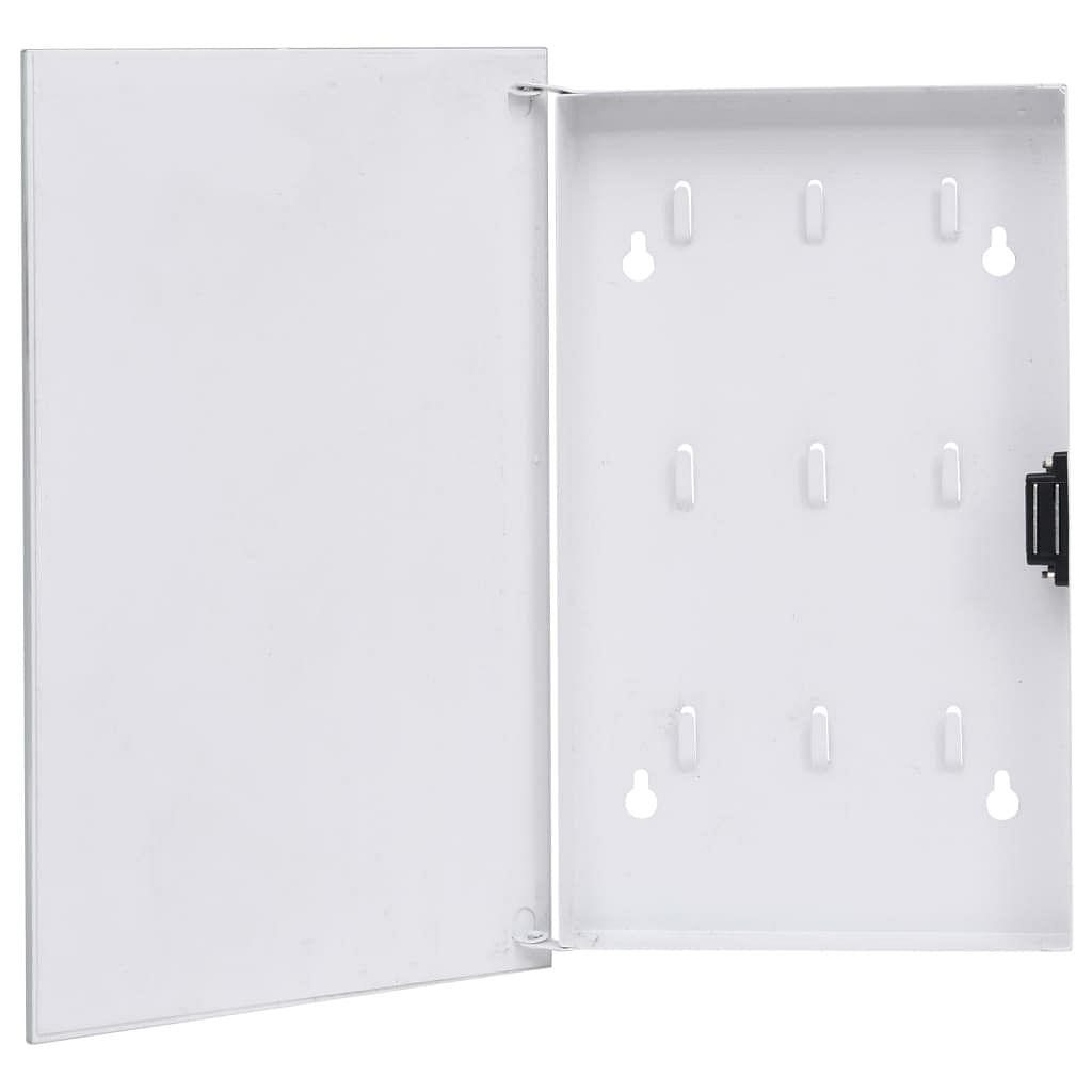 Key box with magnetic board white 11.8"x7.9"x1.6"