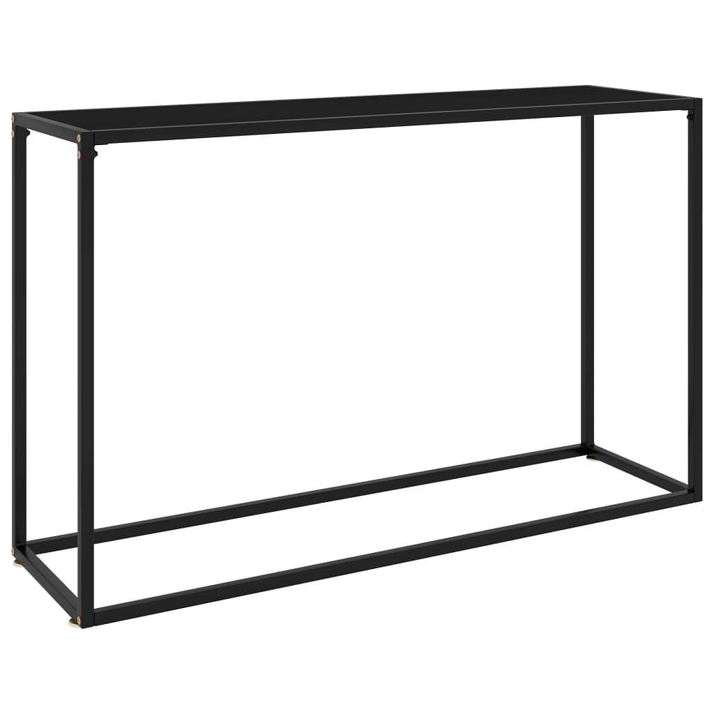 Console table black tempered glass, powder-coated steel medium