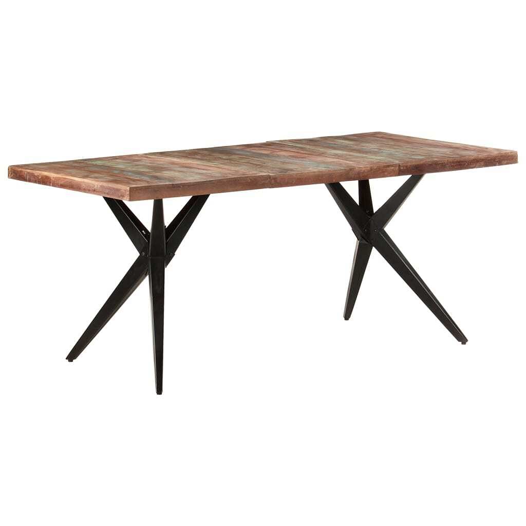Dining table mixed color solid reclaimed wood 70.9x35.4x29.9 in