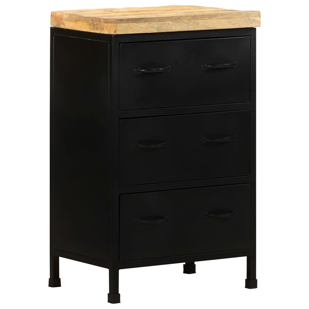 Sideboard black rough mango wood medium industrial sideboard