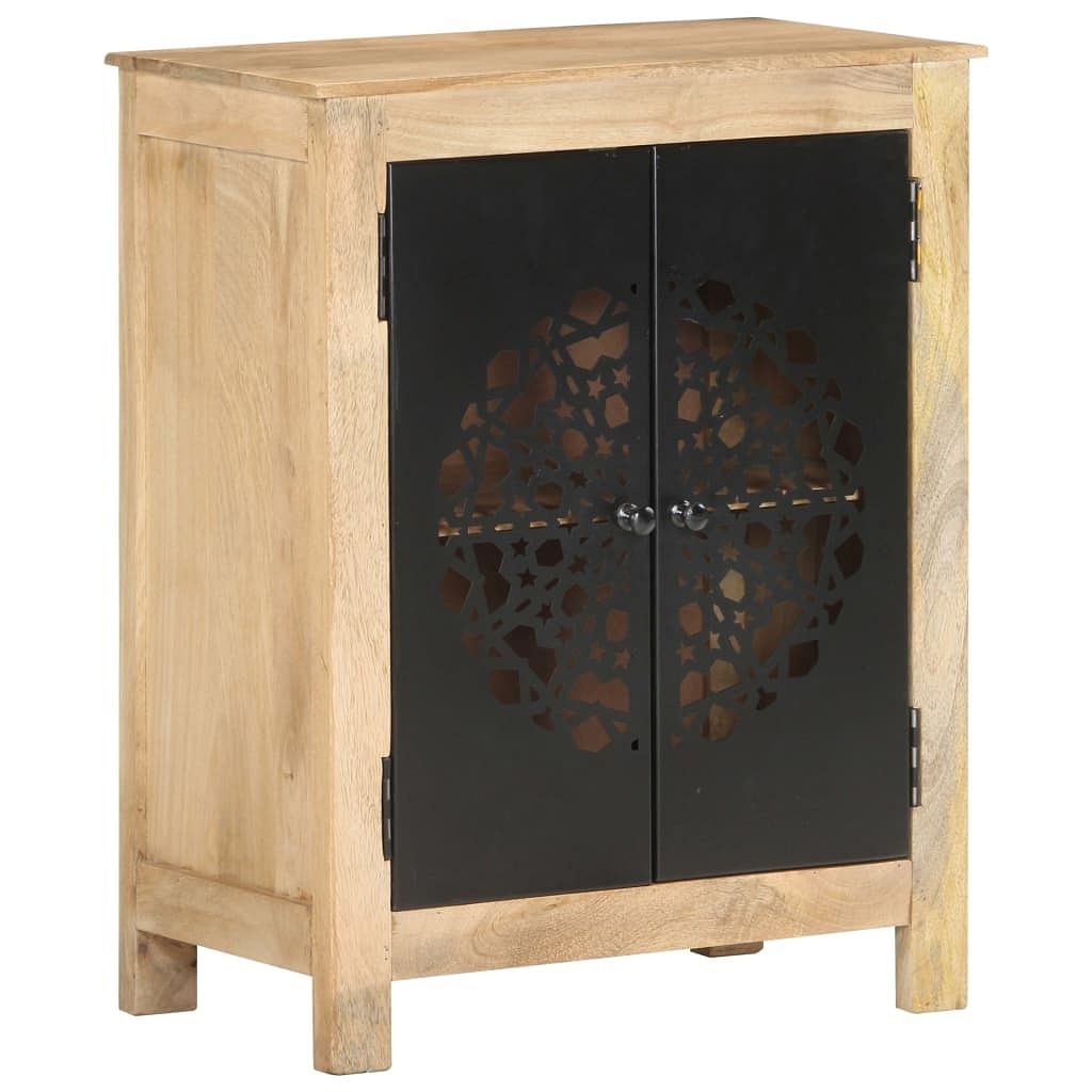 Sideboard natural wood with black doors solid mango wood