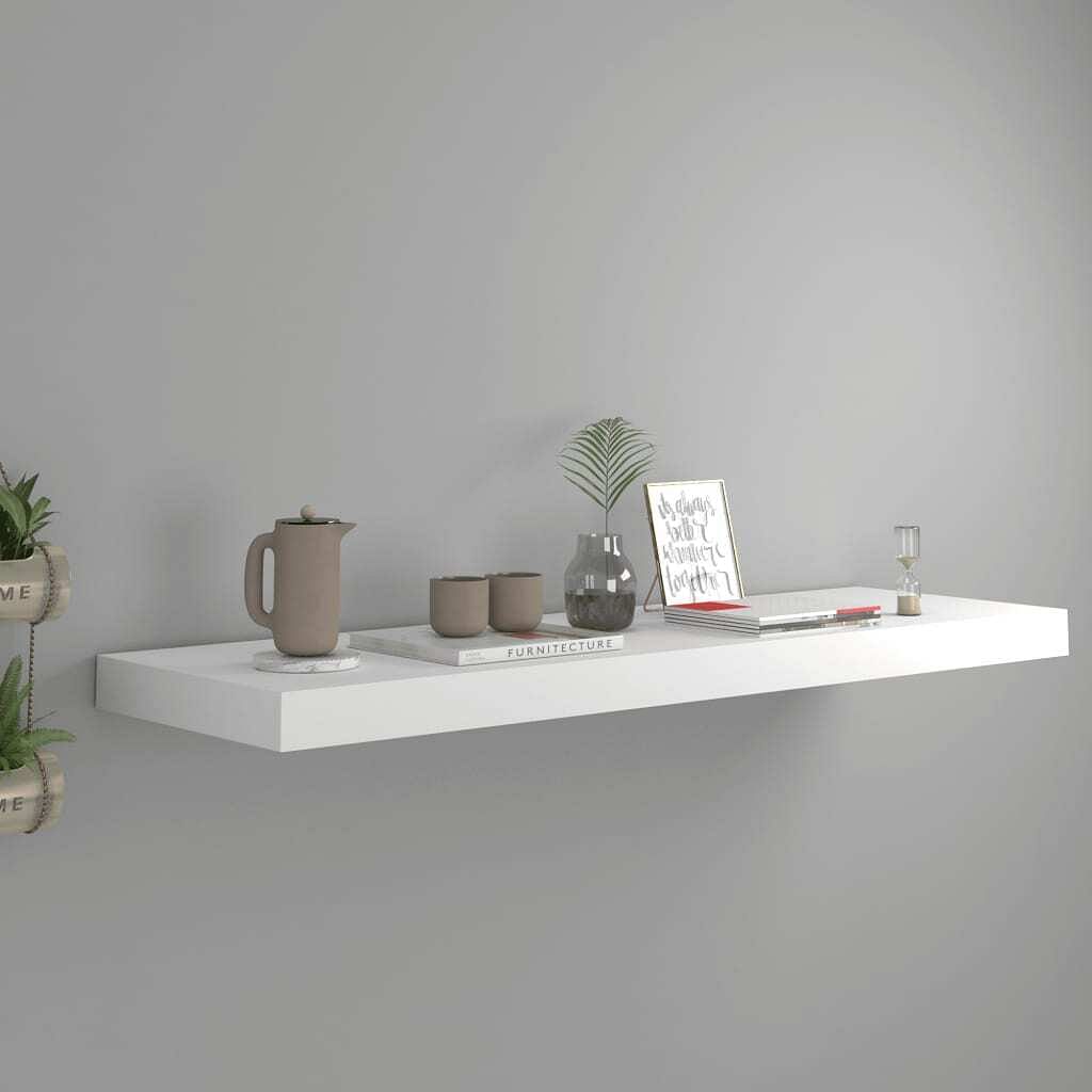 Wall shelf white honeycomb mdf, metal 31.5 x 9.3 x 1.5 in