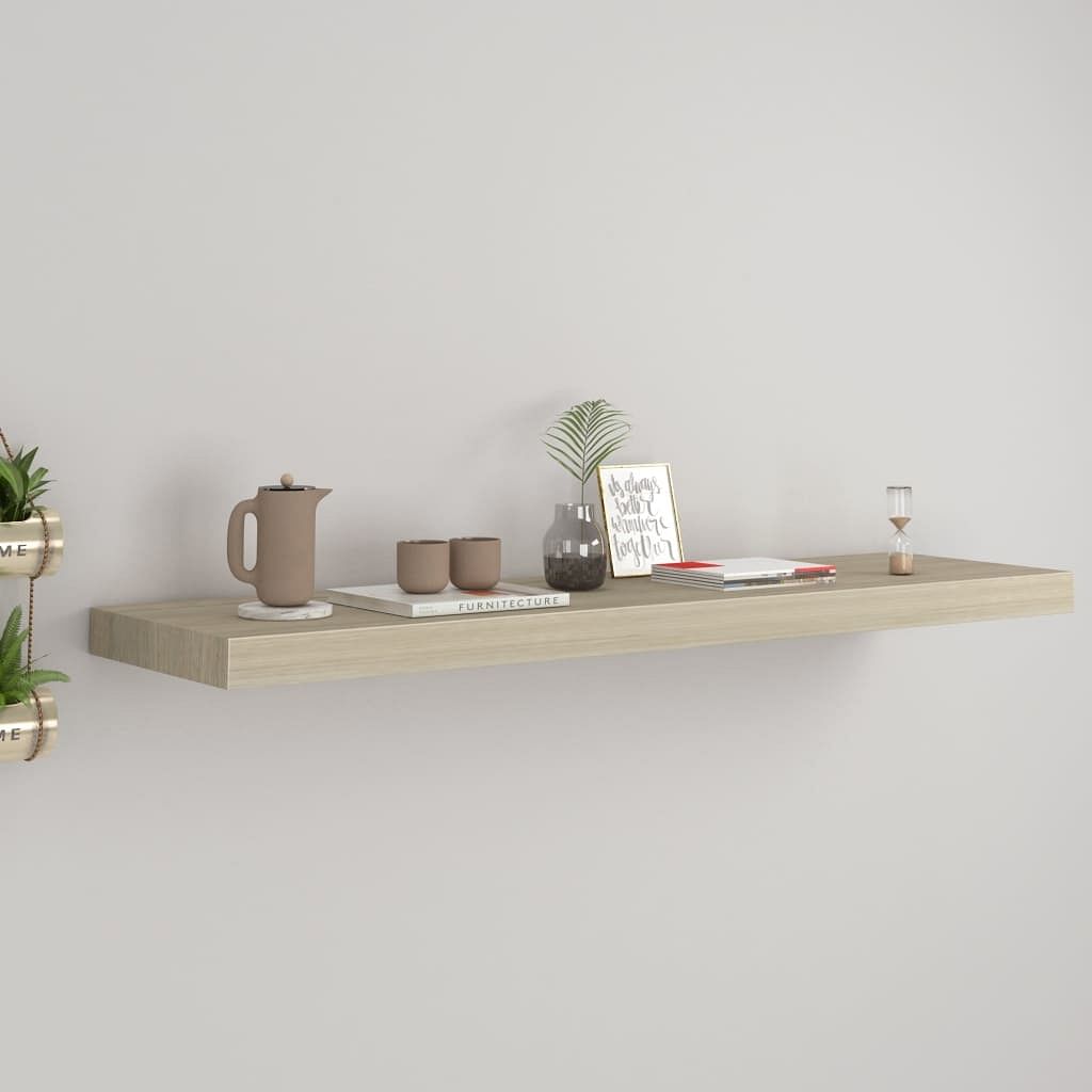 Wall shelf oak honeycomb mdf, metal standard wall mounting