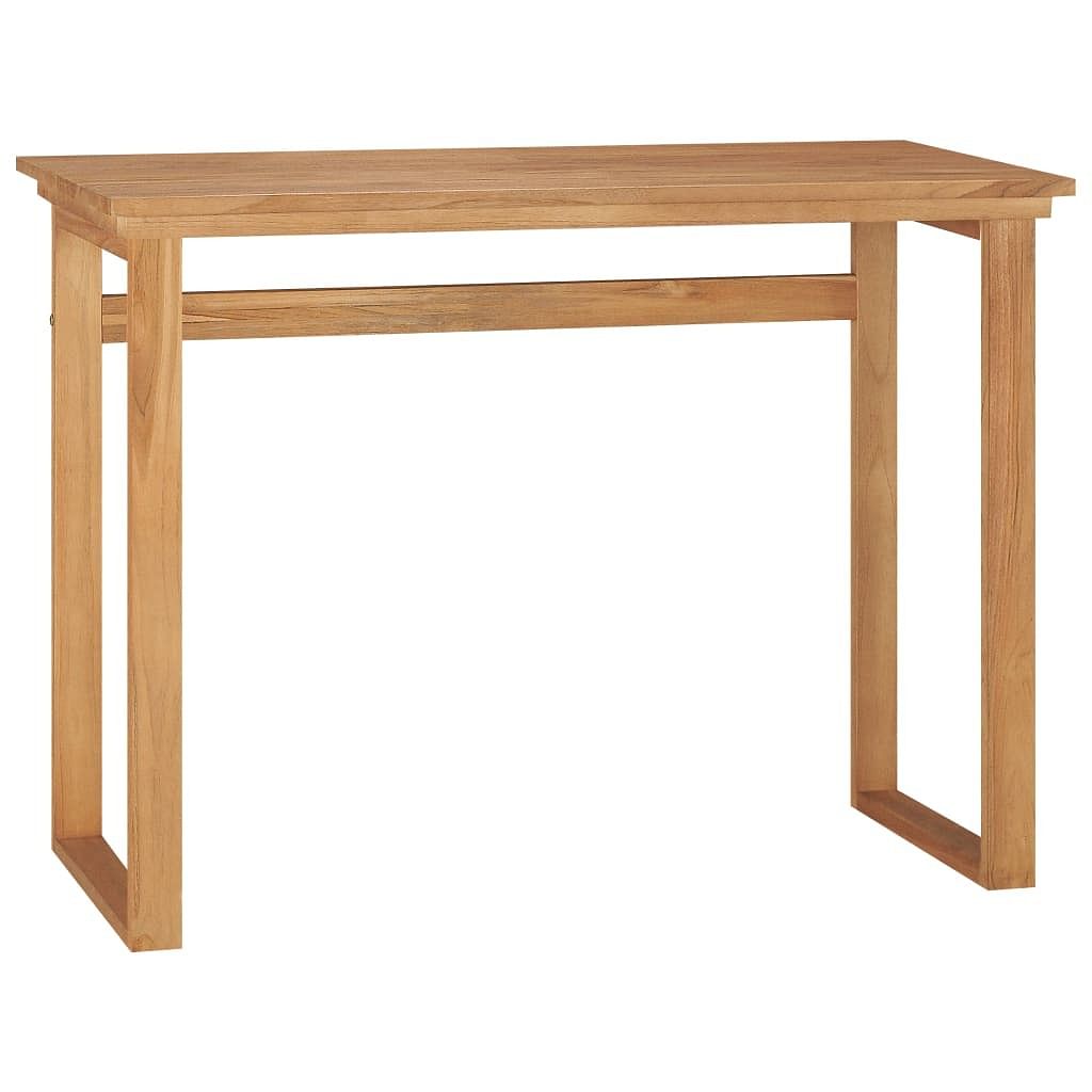 Desk teak brown solid teak wood medium desk rectangular