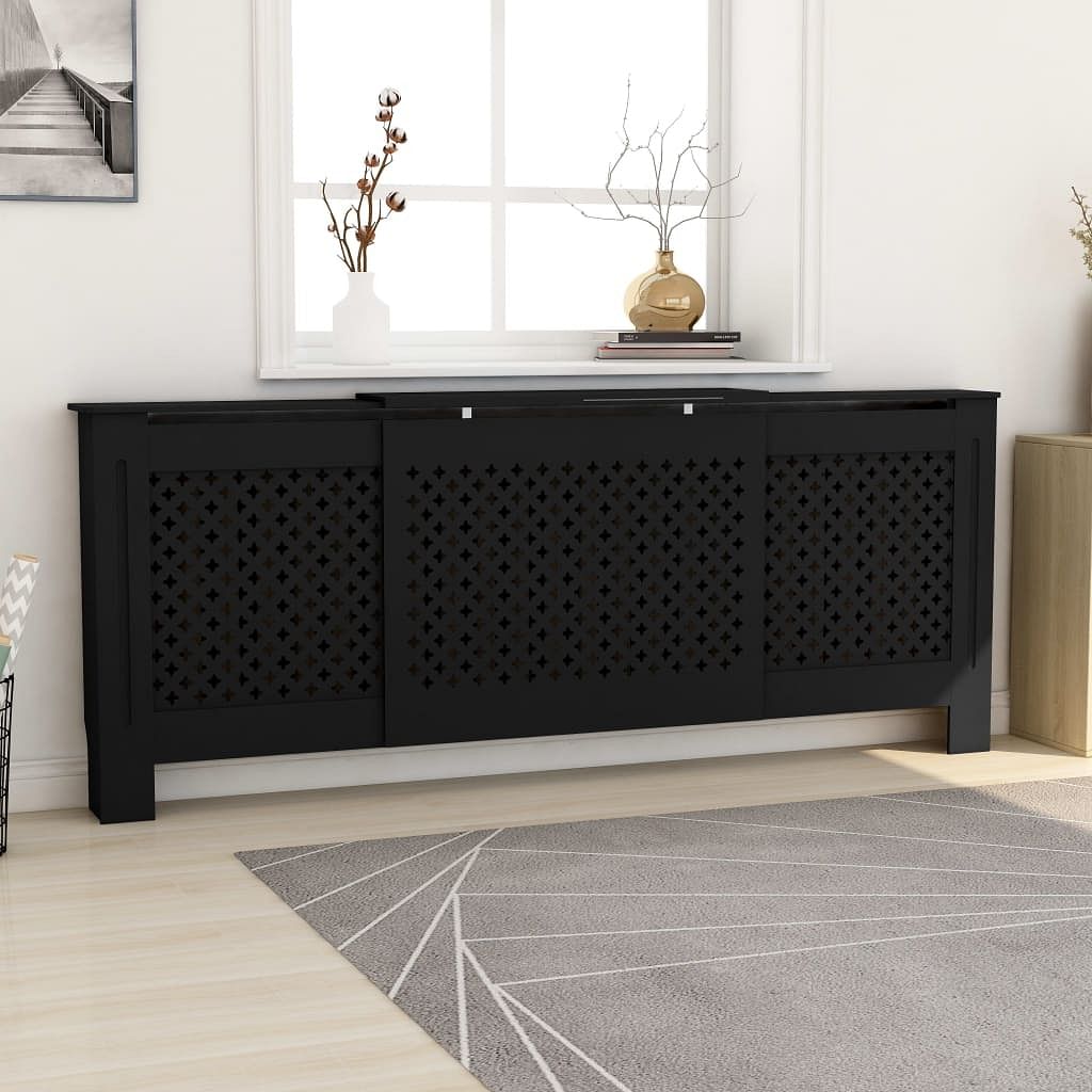 Mdf radiator cover black 80.7"