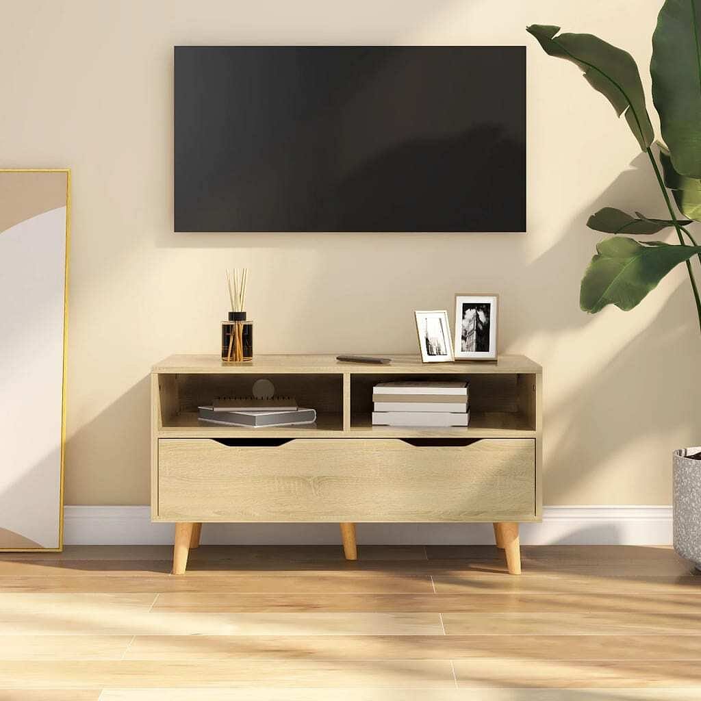 Tv cabinet sonoma oak engineered wood medium tv cabinet