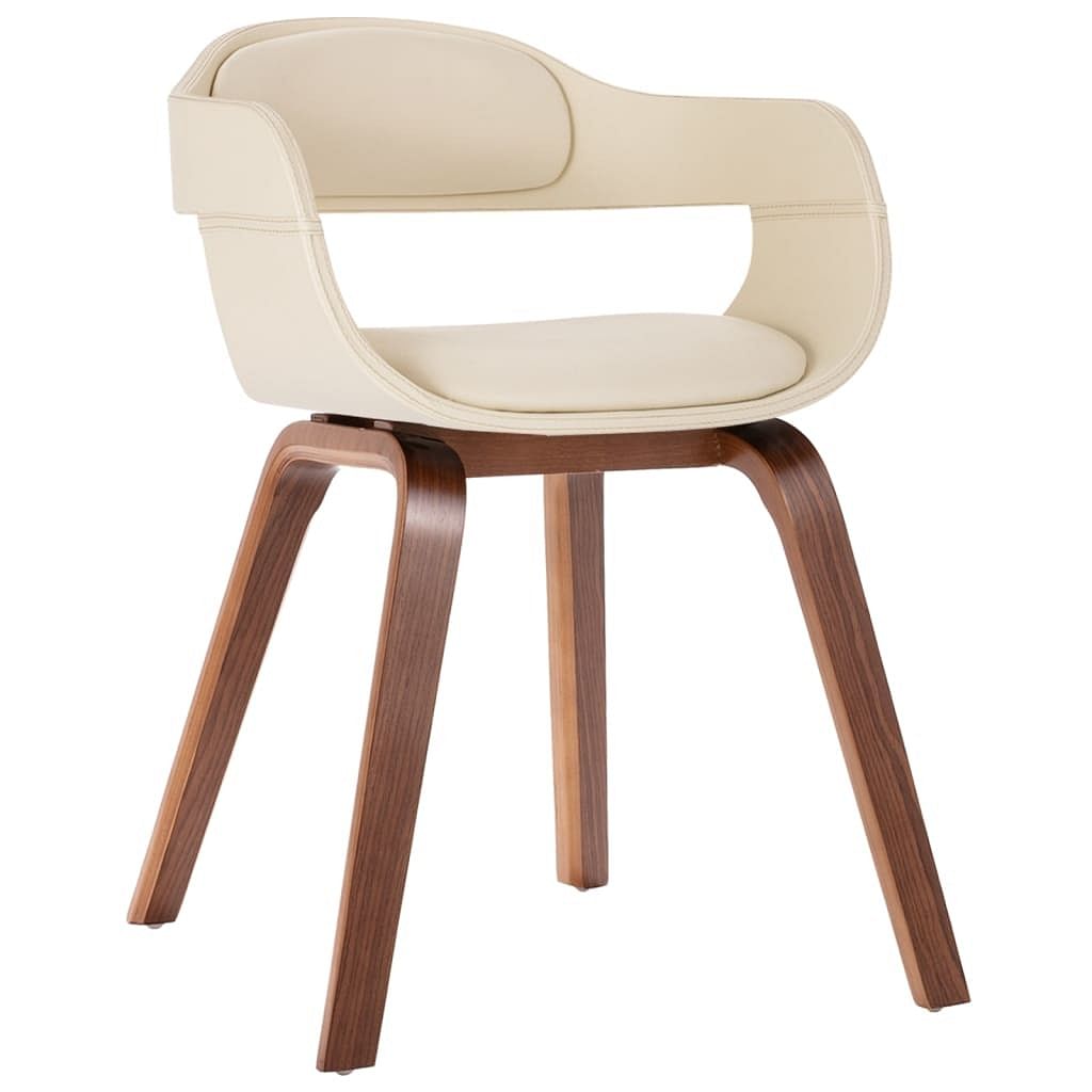 Dining chair white faux leather (100% polyester), bentwood standard