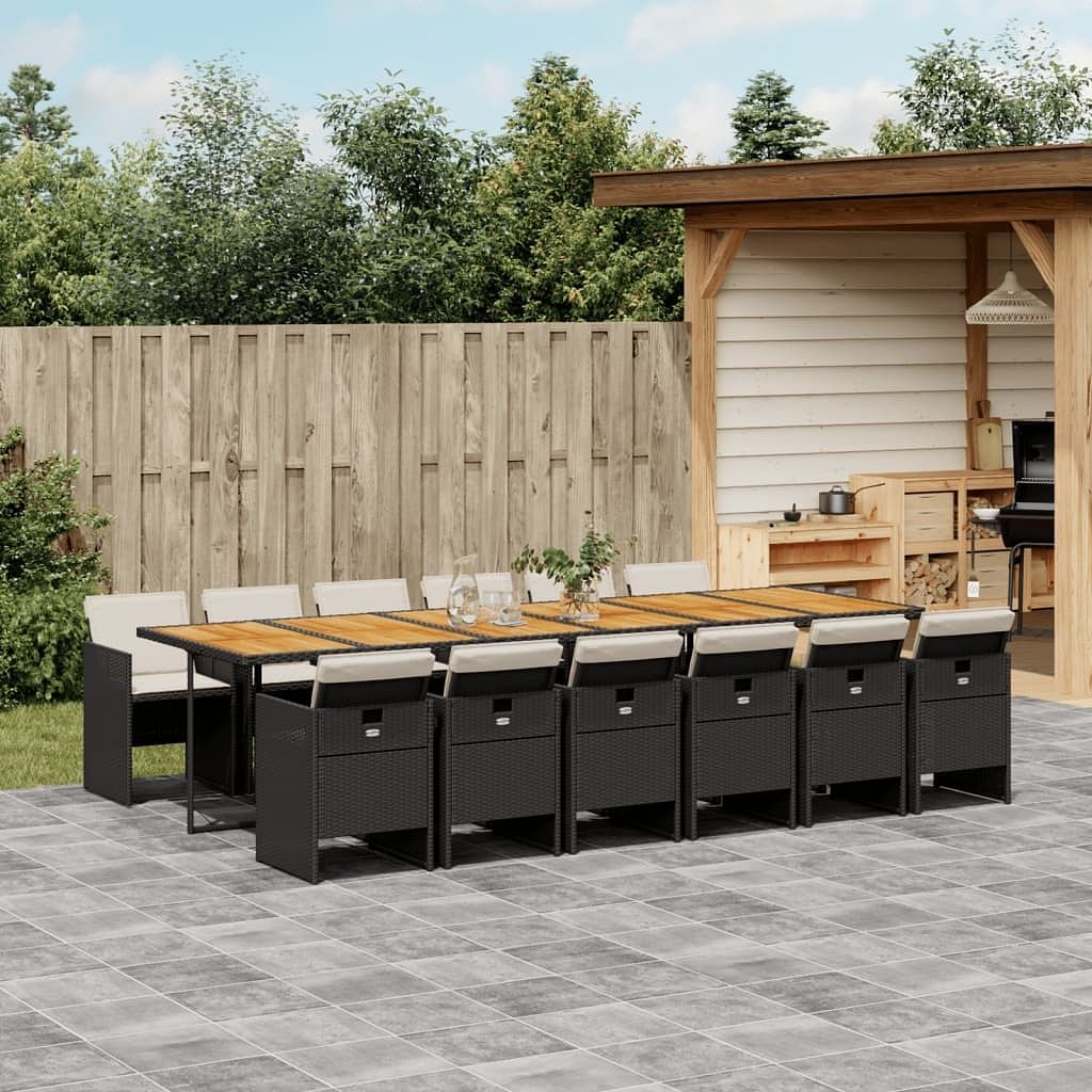 Patio dining set set of 12 black and brown