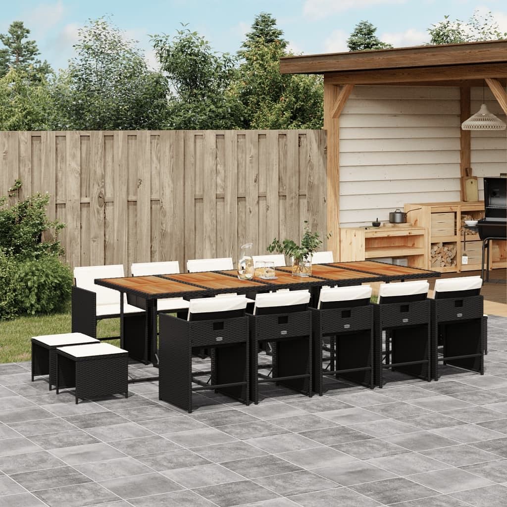 Patio dining set set of 14 black, brown, cream