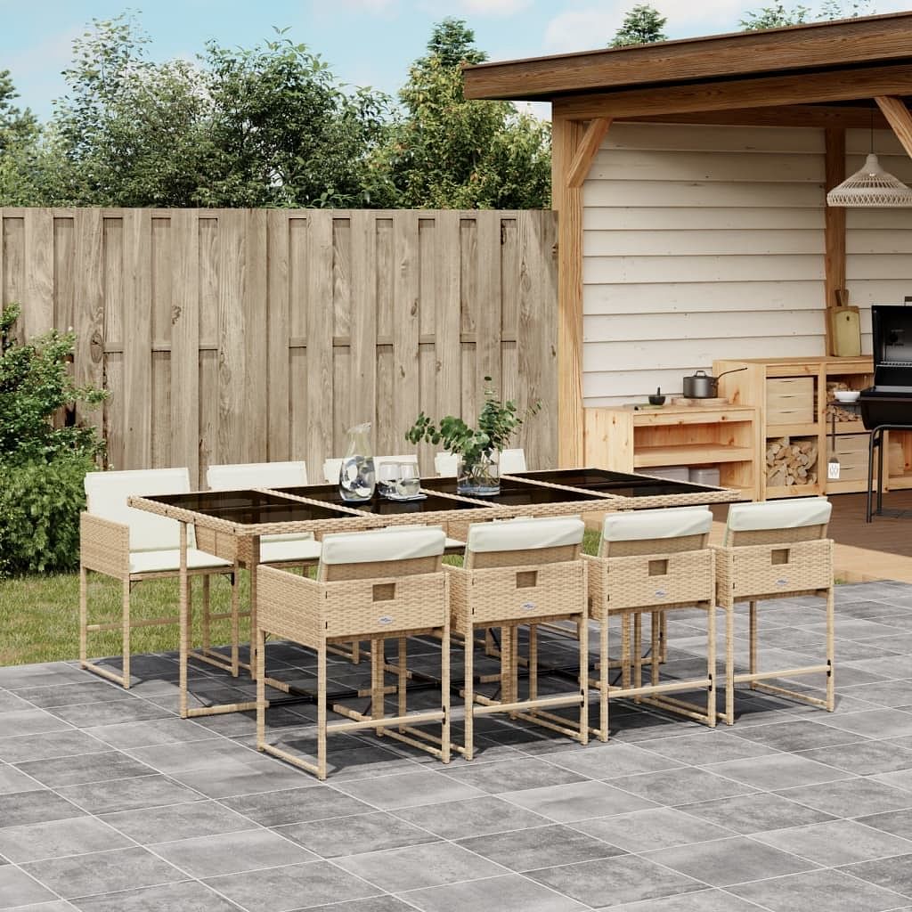 Garden dining set beige, cream, black
