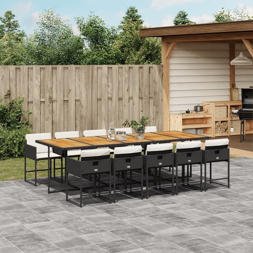 Garden dining set black and brown