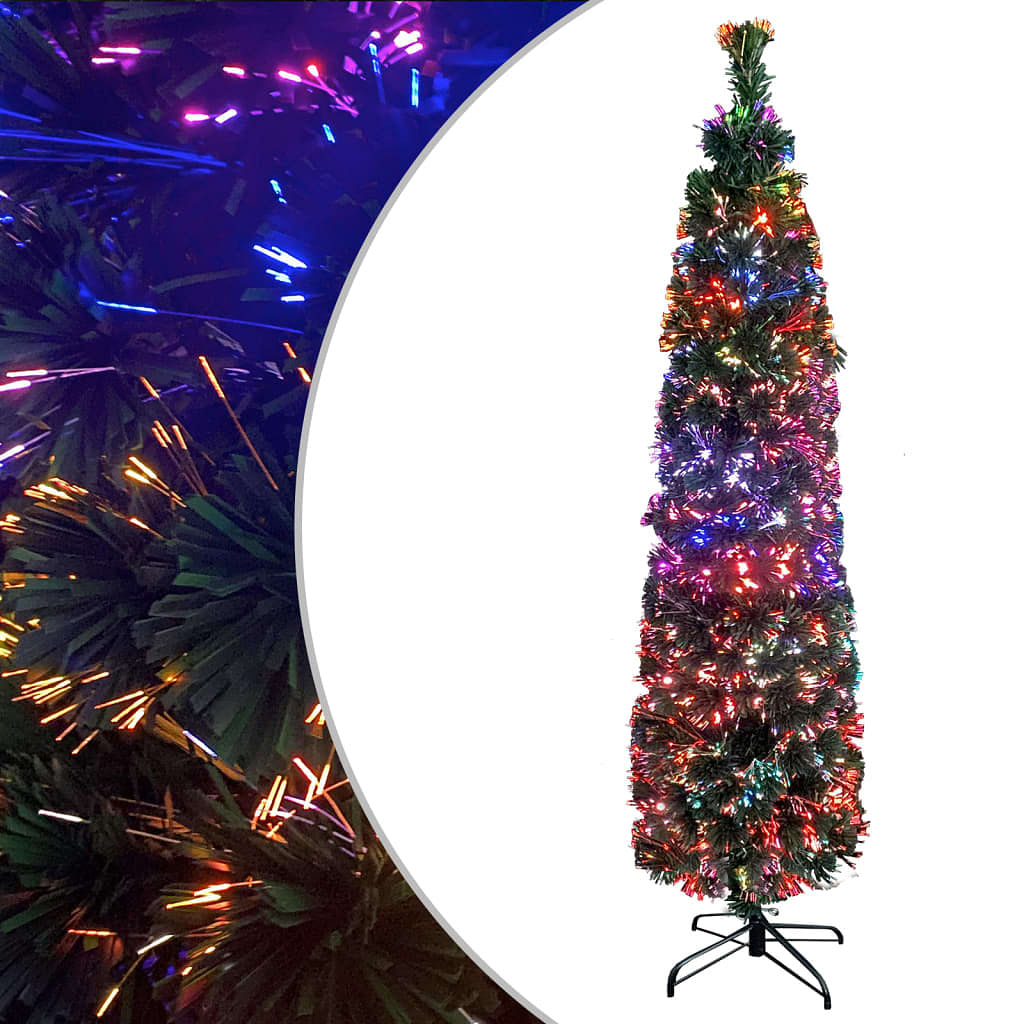 Christmas tree black and green fibre optic, steel slim