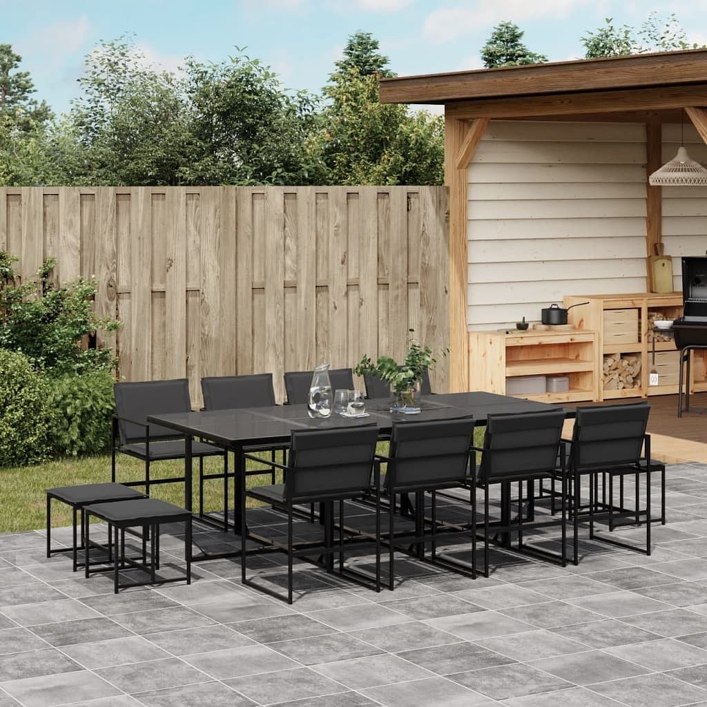 Garden dining set black