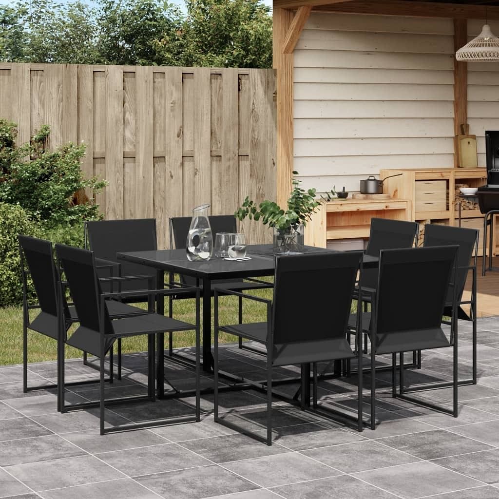 Garden dining set black
