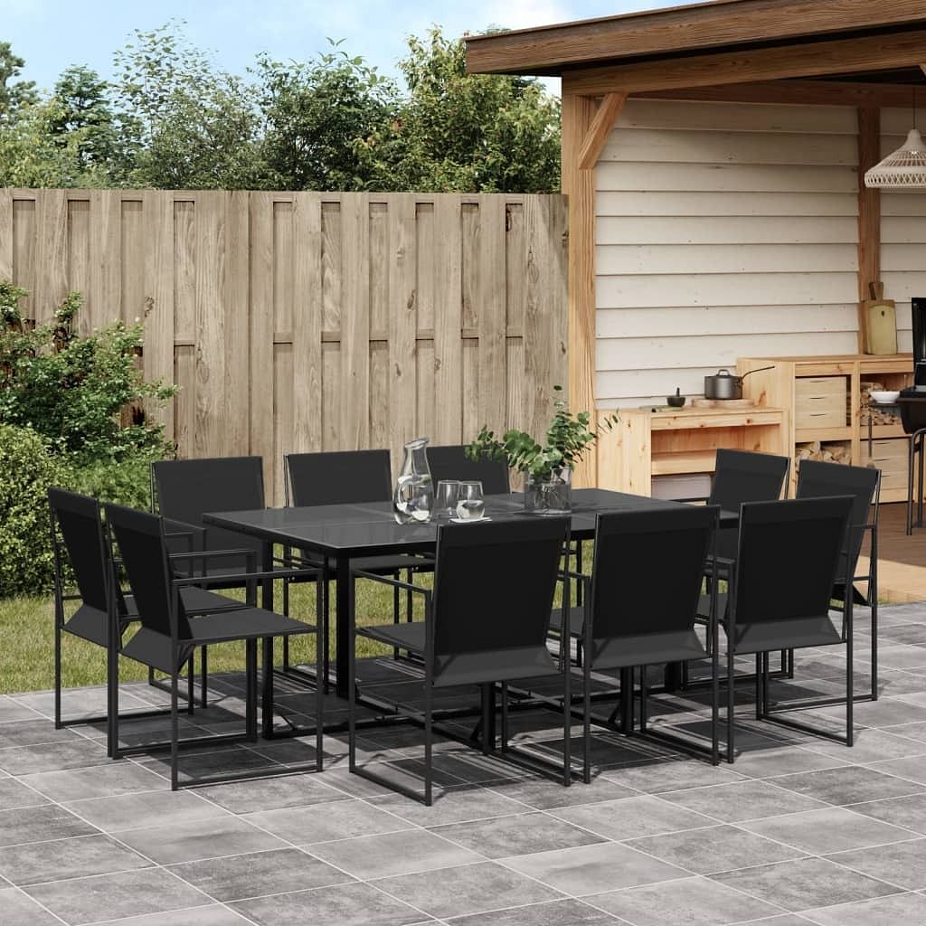 Garden dining set black