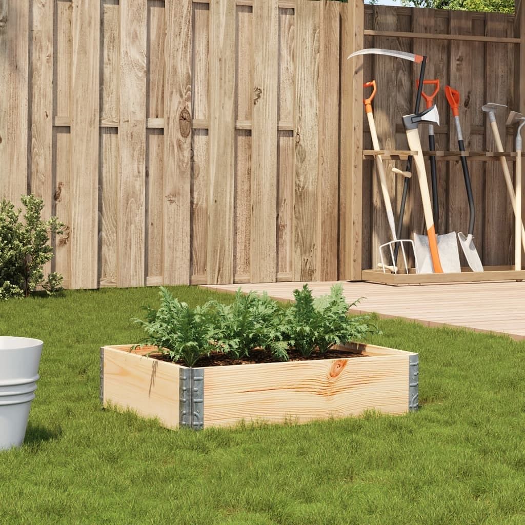 Garden planter natural wood solid pine wood 31.5 x 23.6 in