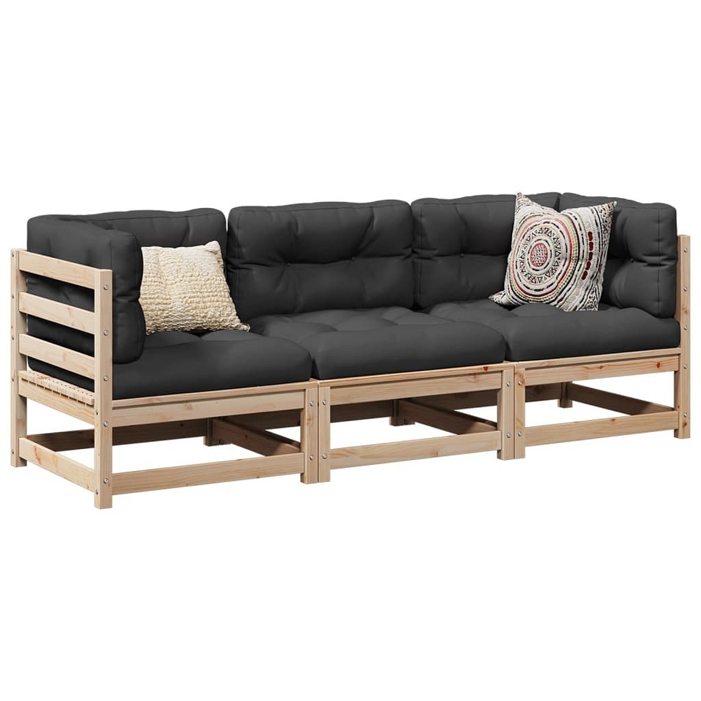 Garden sofa set natural wood solid pine wood medium modular