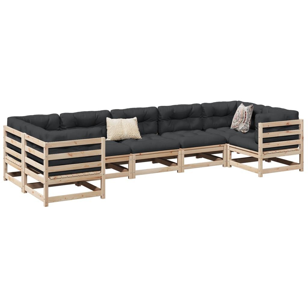 Garden sofa set natural wood solid pine wood large modular