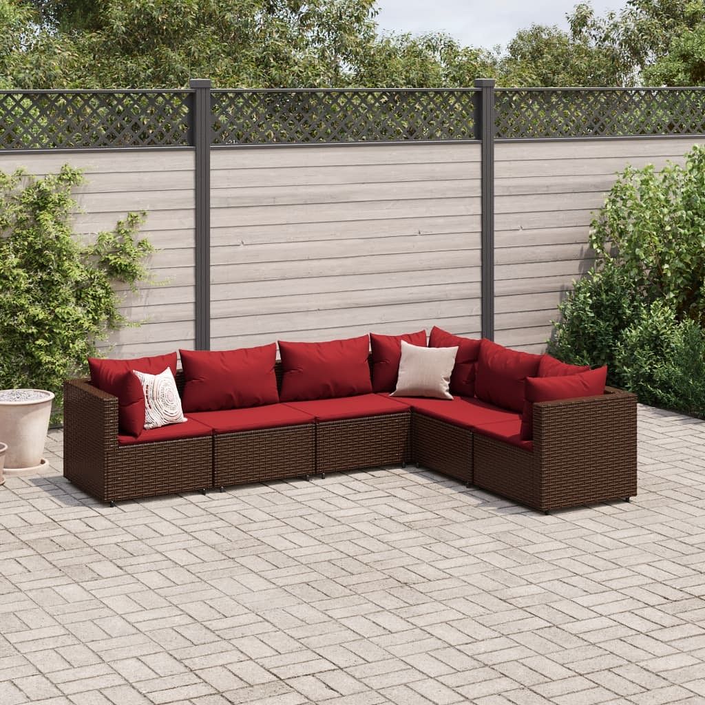 Patio lounge set brown, cinnamon red