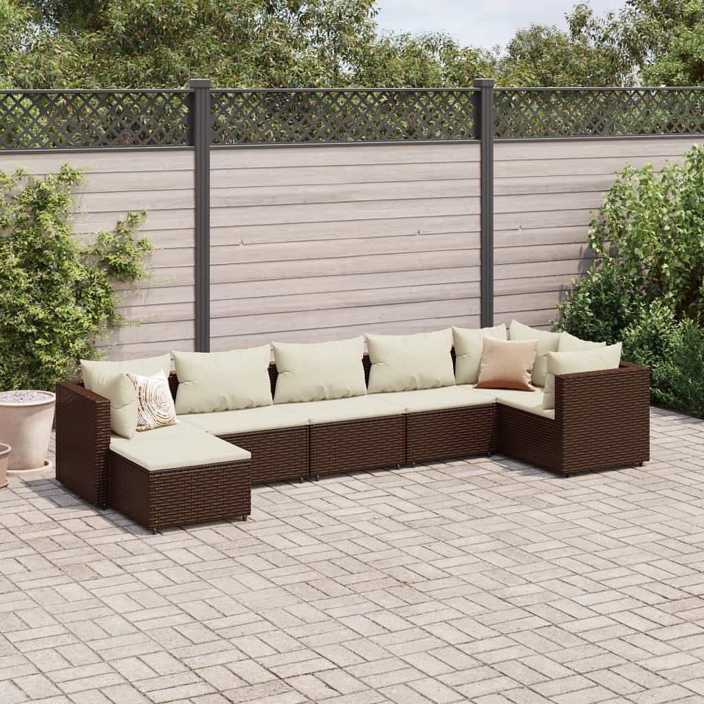 Patio lounge set brown, cream white