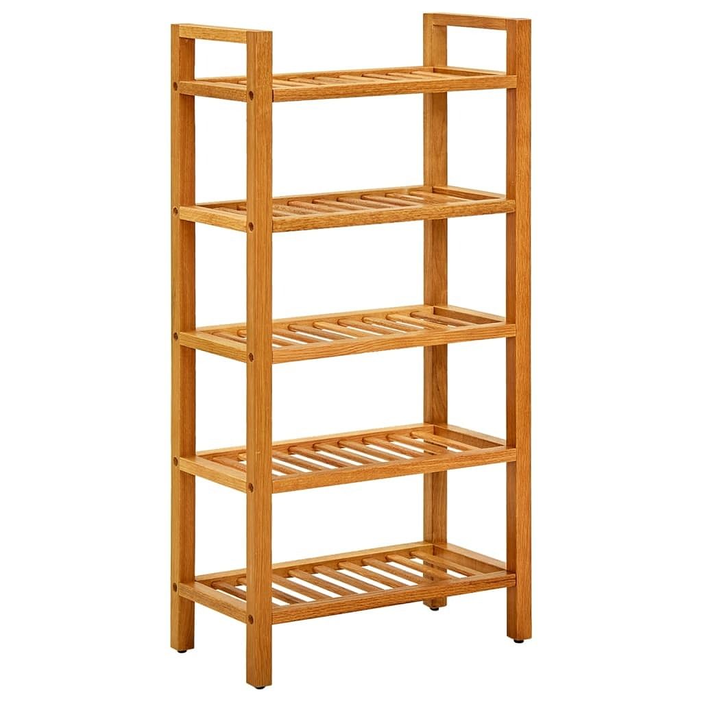 Shoe rack with 5 shelves 19.7"x10.6"x39.4" solid oak wood