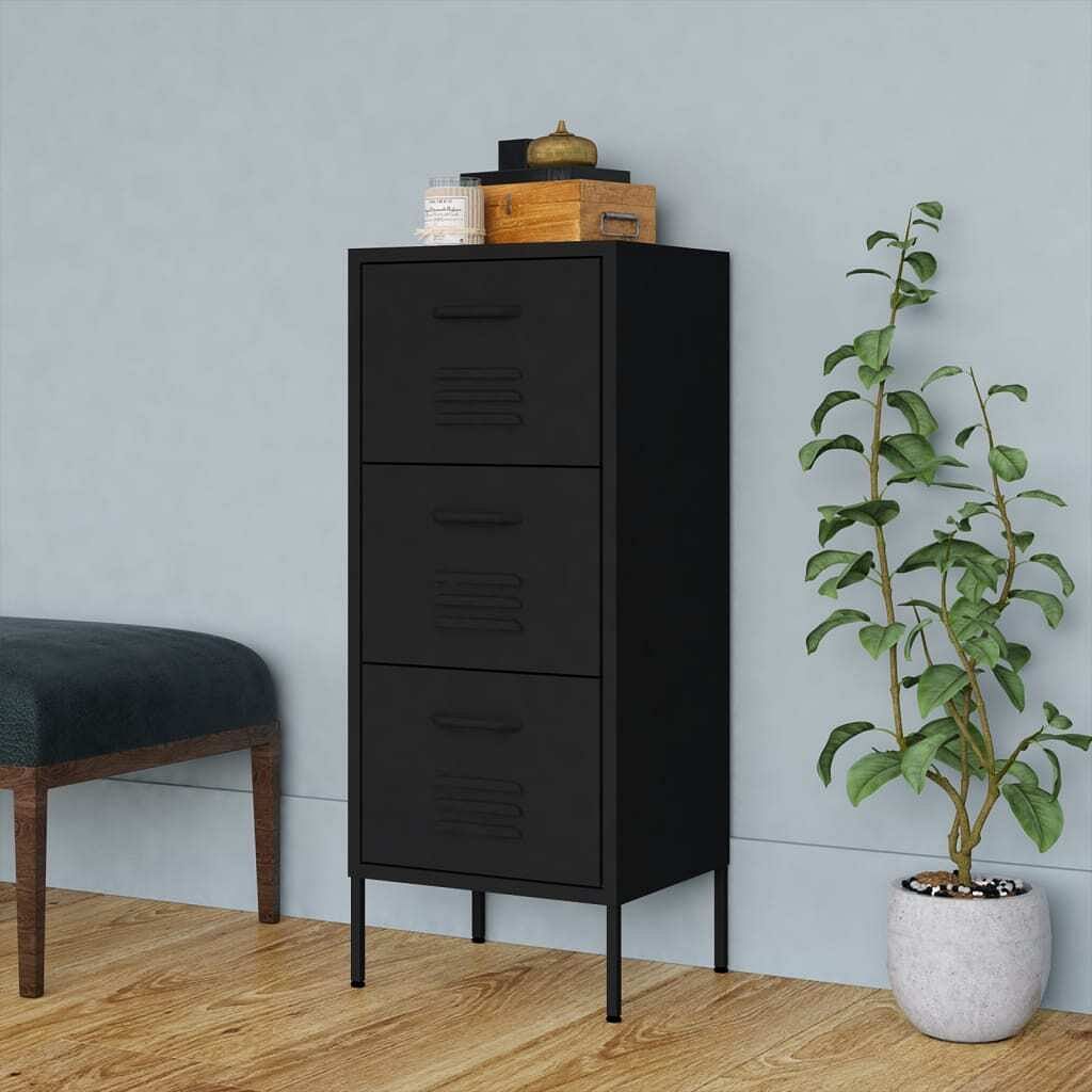Storage cabinet black 16.7"x13.8"x40" steel