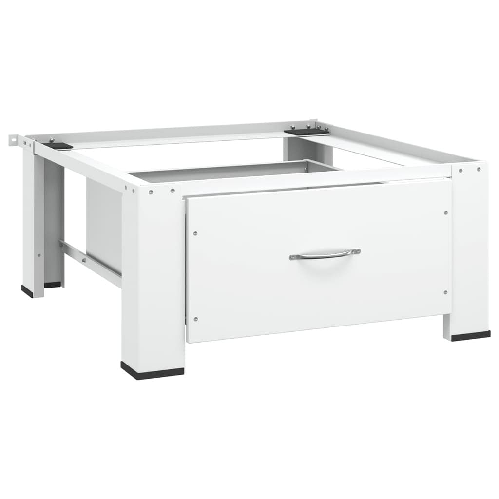 Washing machine pedestal with drawer white