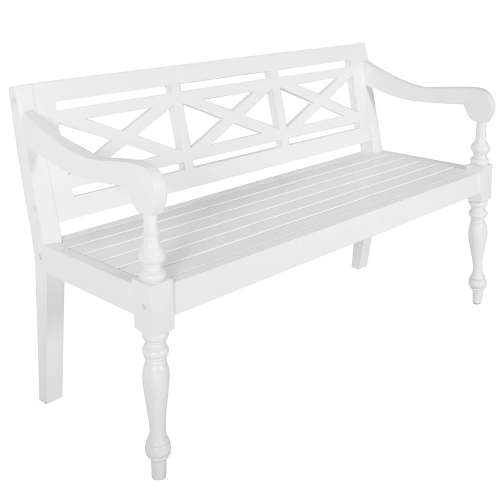 Bench white solid mahogany wood standard durable bench