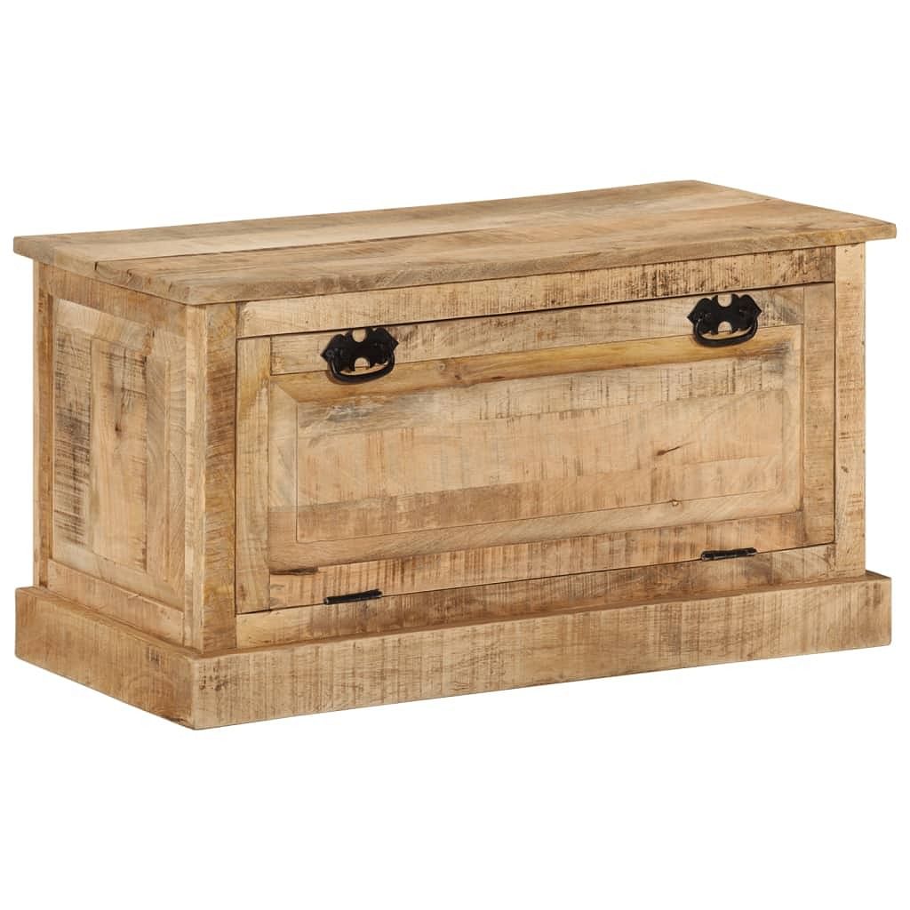 Shoe storage bench natural wood solid mango wood medium