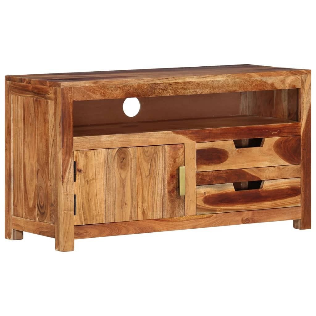 Tv cabinet honey touch finish solid acacia wood