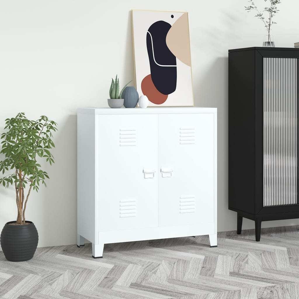 Storage chest white steel medium storage chest rectangular