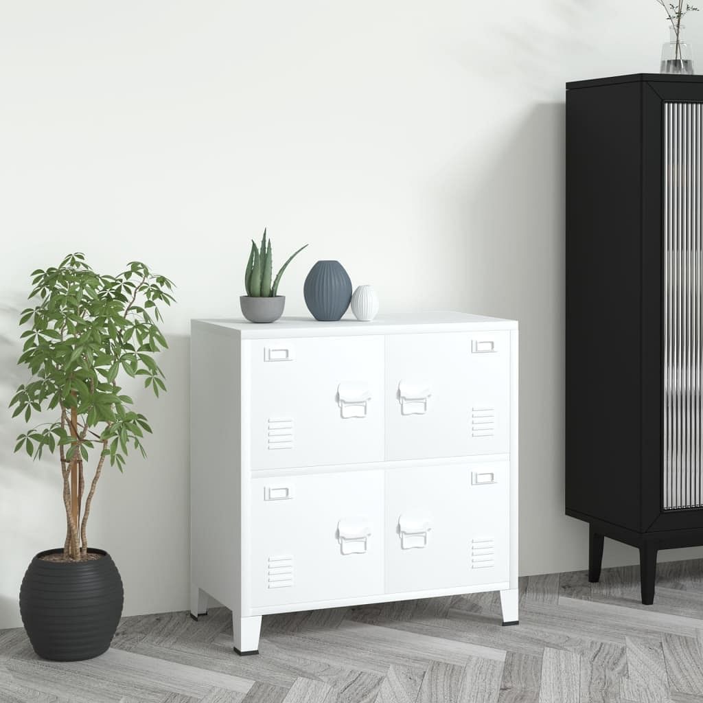 Storage chest white steel, plastic 29.5x15.7x31.5 in