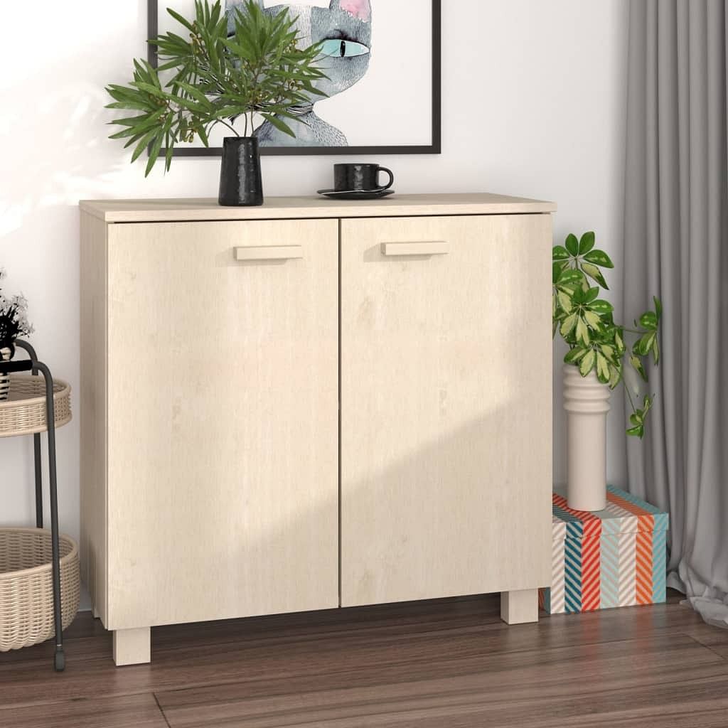 Sideboard honey brown solid pine wood, mdf medium sideboard