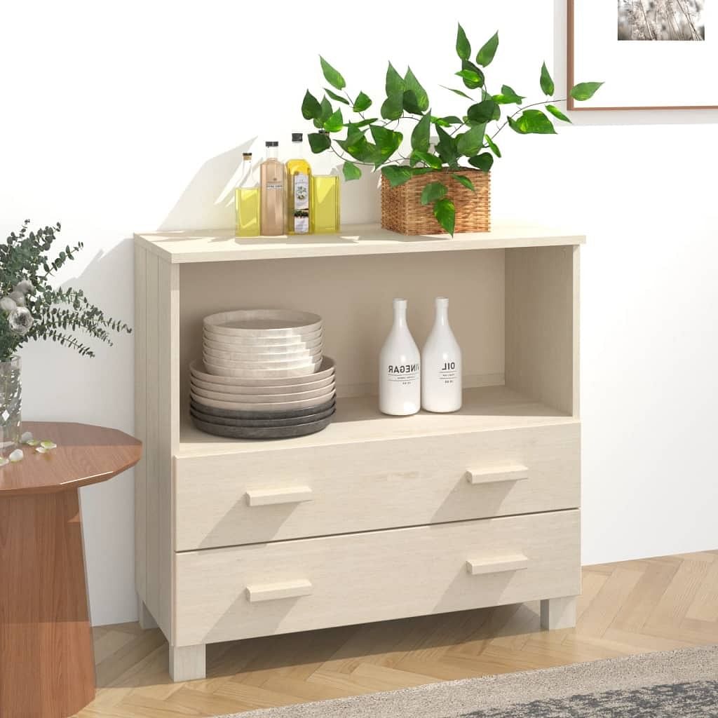 Sideboard honey brown solid pinewood medium sideboard