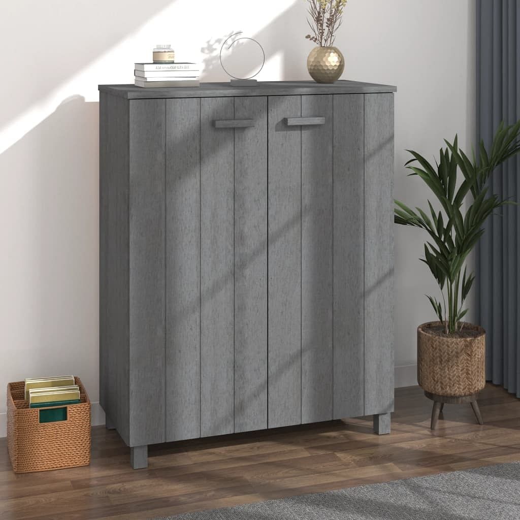 Shoe cabinet dark gray solid pine wood medium shoe cabinet